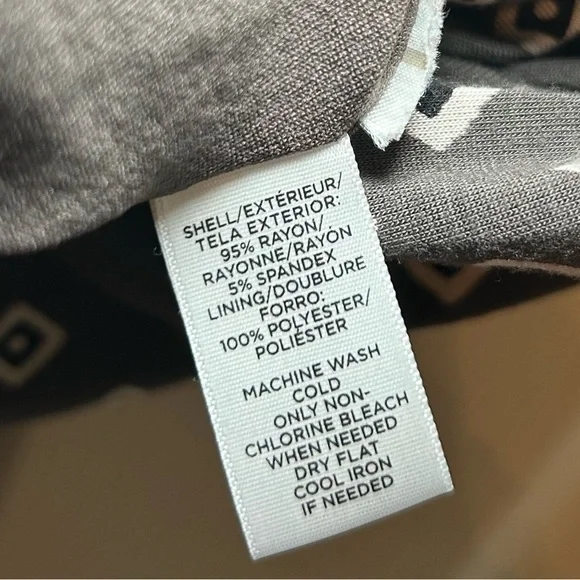 Ann Taylor LOFT Geometric Ruched Sleeveless Dress- Grey/ White Size X-Small - Picture 7 of 7